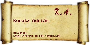 Kurutz Adrián névjegykártya