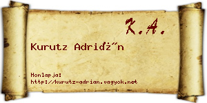 Kurutz Adrián névjegykártya